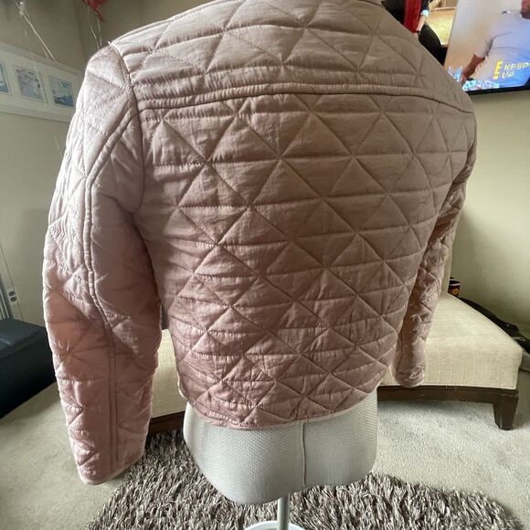 Vintage Ann Taylor Quilted Jacket Small Cropped Zip Chic Cozy Work Feminine Barn - Picture 8 of 11